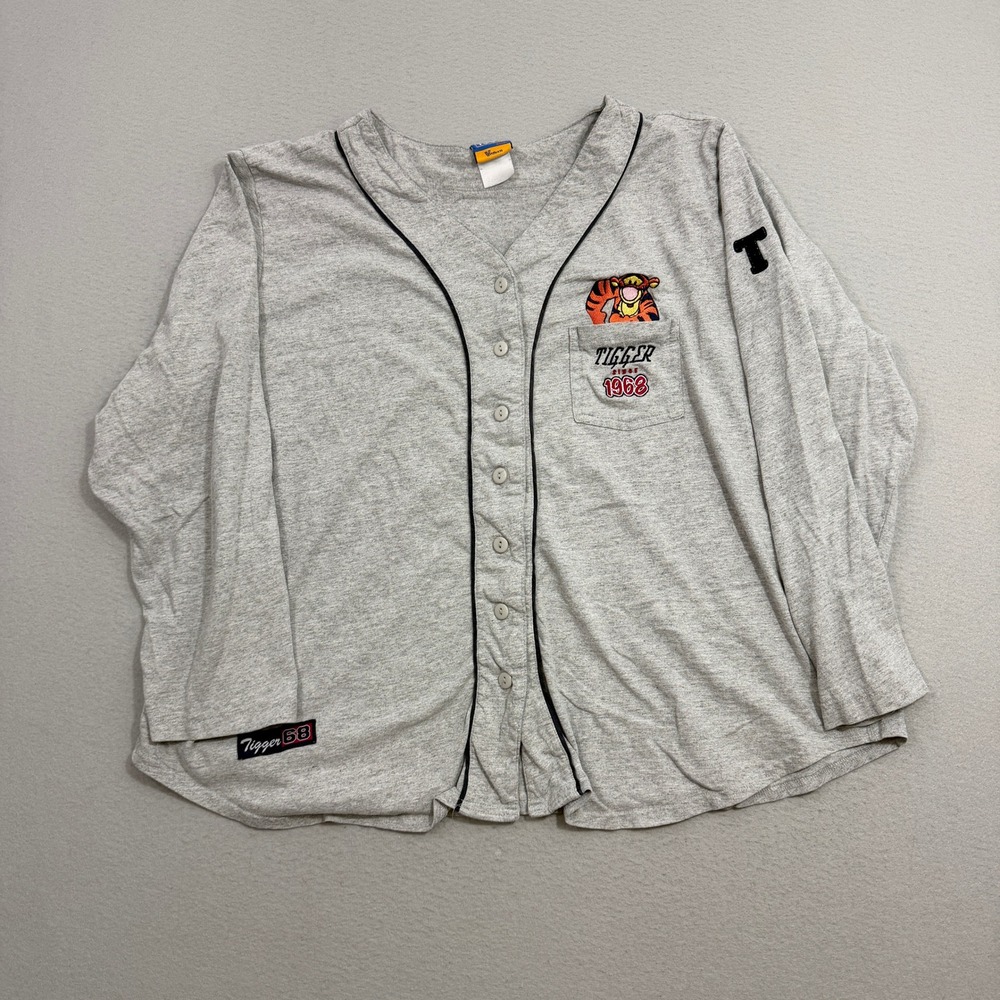 Vintage Disney Pooh Woman Shirt Women 2XL Tigger Baseball Jersey Long Sleeve 90s